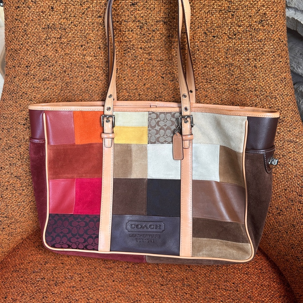 Rare Coach Patchwork Tote Bag - Multicolor h3q 9798